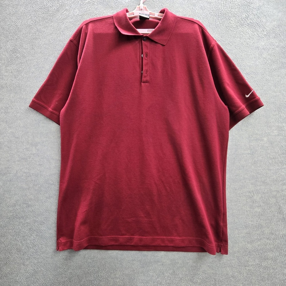 Nike Golf Men Polo XL Red Short Sleeve Logo Y2K